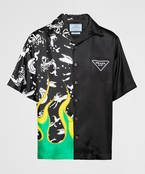 더블 매치 실크 트윌 셔츠