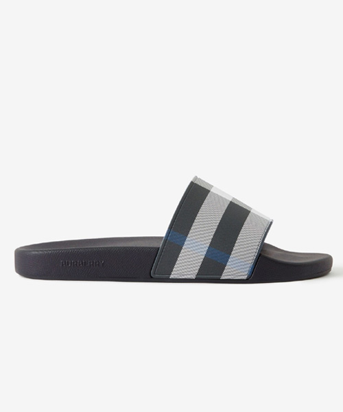 체크 프린트 슬리퍼