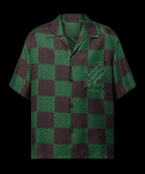 오픈 카라 숏 슬리브 실크 셔츠