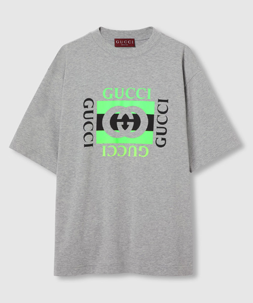 멀티 로고 프린트 코튼 티셔츠