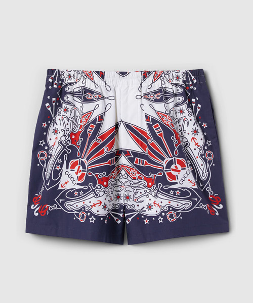 반다나 프린트 코튼 쇼츠