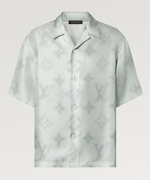 모노그램 프린트 실크 셔츠