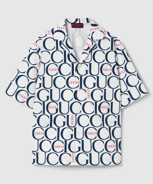 맥시 로고 프린트 패브릭 셔츠