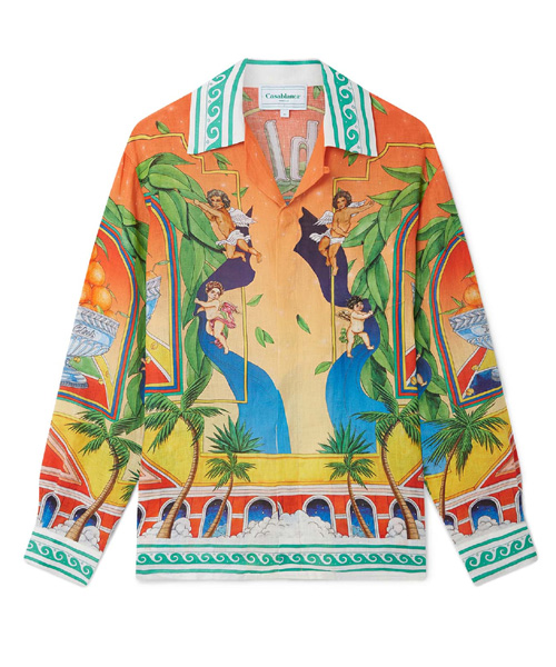 트로피 오렌지 리넨 셔츠