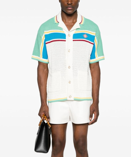 스트라이프 울 니트 셔츠