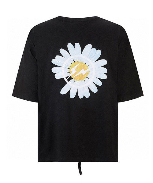 플라워 프린트 코튼 티셔츠