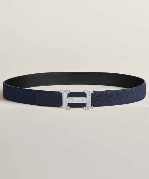 H GUILLOCHEE 벨트 버클 & 리버서블 가죽 스트랩 32MM