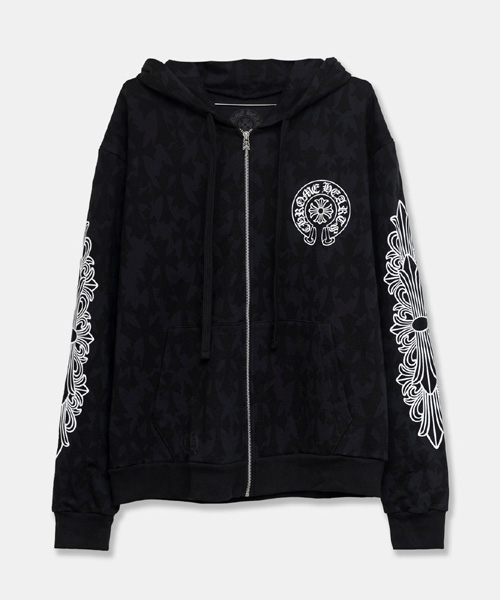 로고 프린트 집업 후디