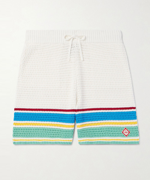 스트라이프 니트 쇼츠