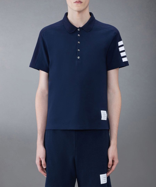 코튼 4-바 숏 슬리브 폴로셔츠