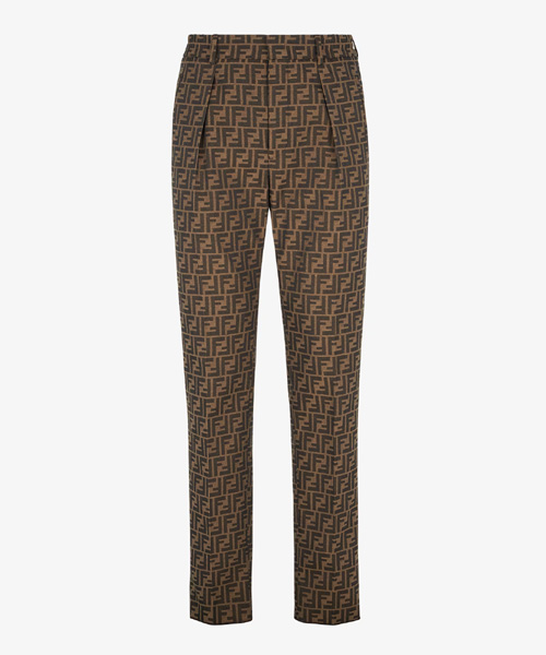 브라운 패브릭 팬츠