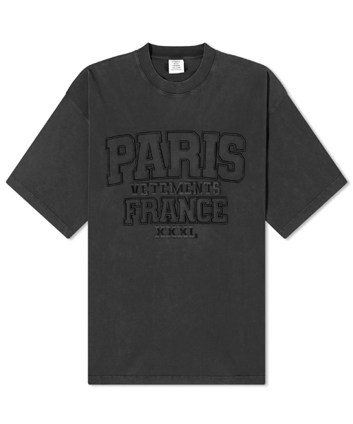 파리 로고 코튼 티셔츠