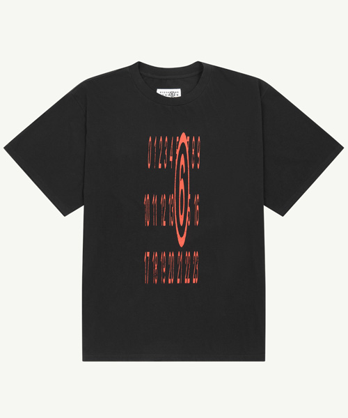 넘버 프린트 코튼 티셔츠