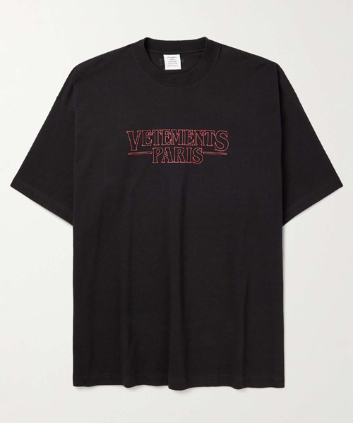 로고 프린트 코튼 티셔츠