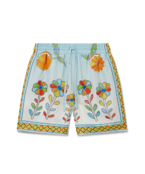 YORUBA FLOWERS SILK SHORTS