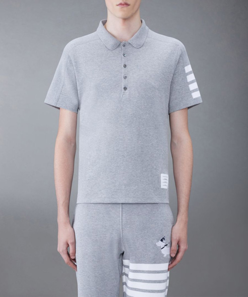 코튼 4-바 숏 슬리브 폴로셔츠