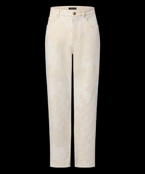 다모플라주 자카드 데님 스케이트 팬츠