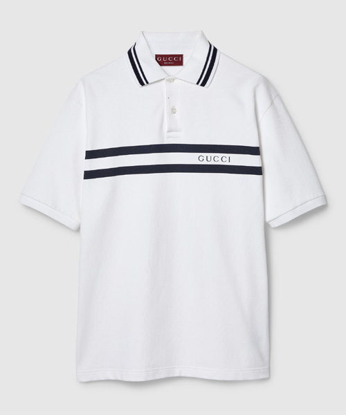 로고 프린트 코튼 폴로 셔츠