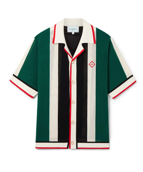 스트라이프 메쉬 셔츠