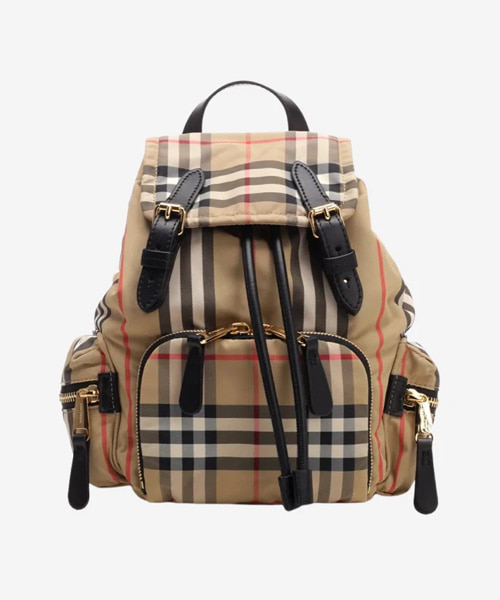 빈티지 체크 스몰 럭색 아카이브 베이지