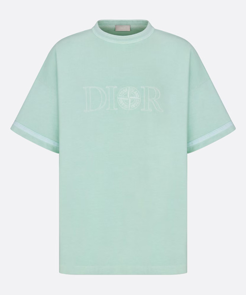 로고 자수 코튼 티셔츠