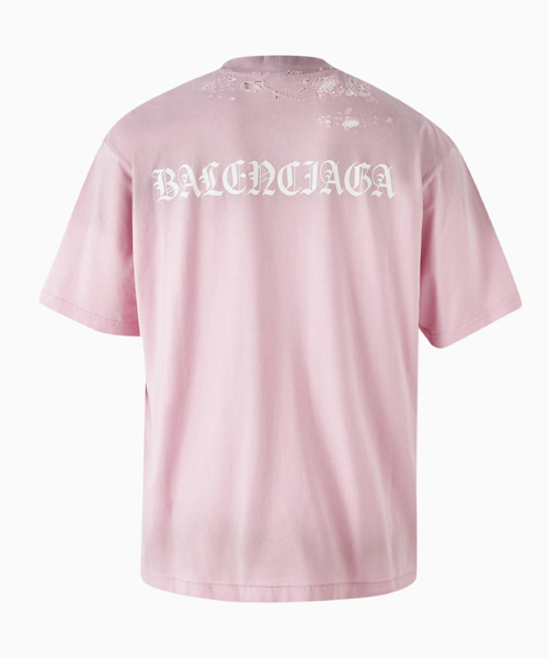 디스트로이드 로고 프린트 코튼 티셔츠