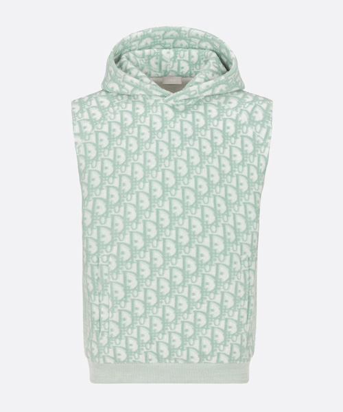 오블리크 민소매 후드 스웨트셔츠