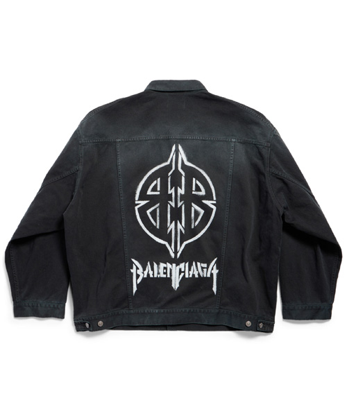 메탈 BB 스텐실 데님 자켓