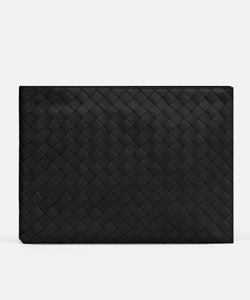 인트레치아토 우븐 하프 지퍼 클러치 백