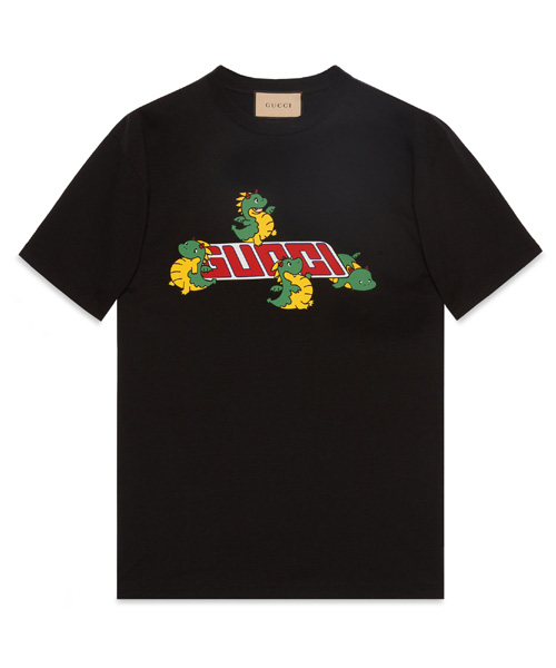 드래곤 프린트 코튼 저지 티셔츠