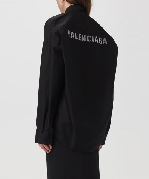 스팽글 백 로고 코튼 셔츠