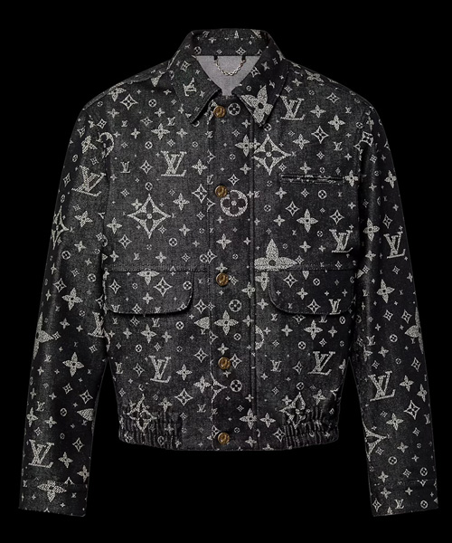 모노그램 프린트 데님 재킷