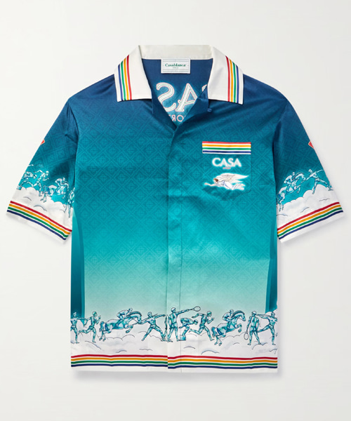 LA DEESSE DU STADE CONVERTIBLE-COLLAR SILK SHIRT