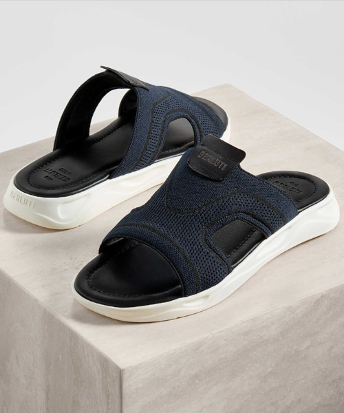 쉐도우 니트 레더 샌들