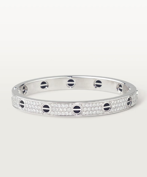 LOVE 브레이슬릿, 다이아몬드 파베 세팅, 세라믹