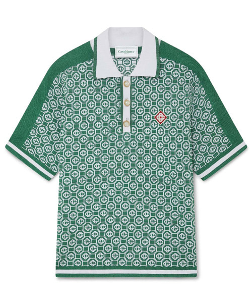 자카드 니트 폴로