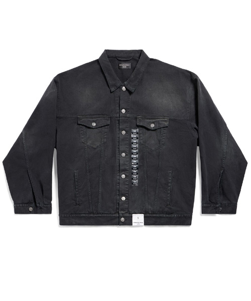 사이즈 스티커 데님 재킷