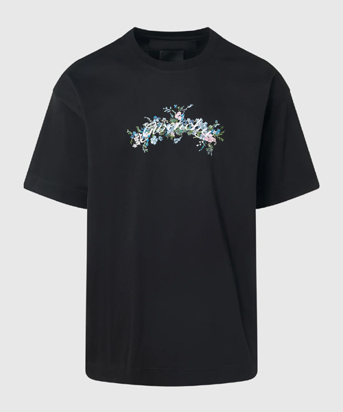 플라워 로고 코튼 티셔츠