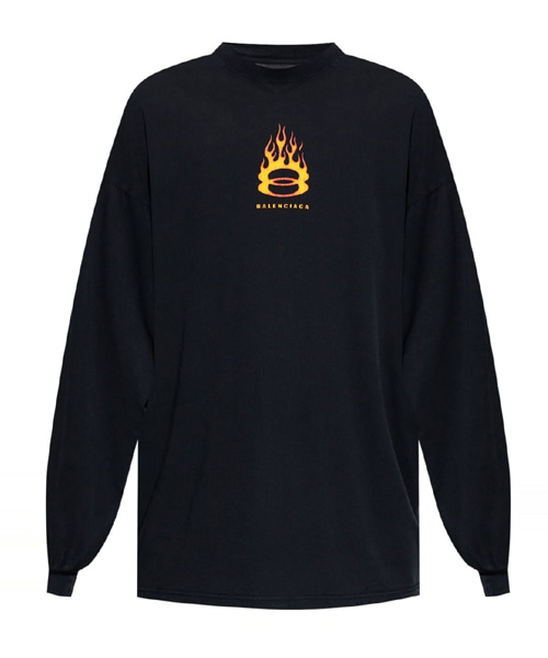 그래픽 프린트 코튼 티셔츠