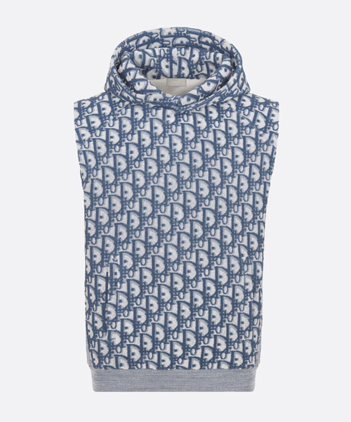 오블리크 민소매 후드 스웨트셔츠