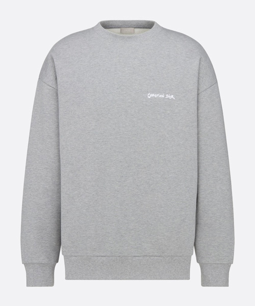 그레이 코튼 플리스 스웨트셔츠