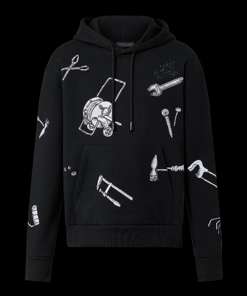 그래픽 프린트 코튼 후디