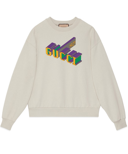 1921 프린트 코튼 스웨트셔츠