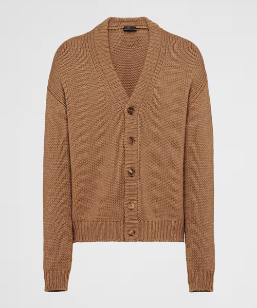 카멜 모헤어 가디건