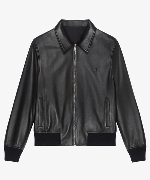 리버시블 봄버 가죽 자켓