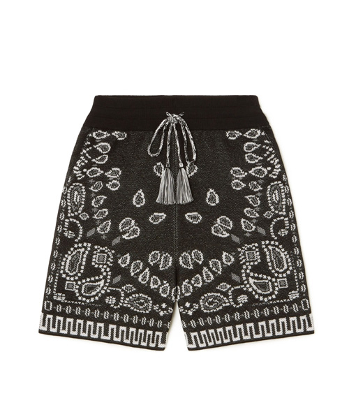 반다나 패턴 피케 위브 반바지