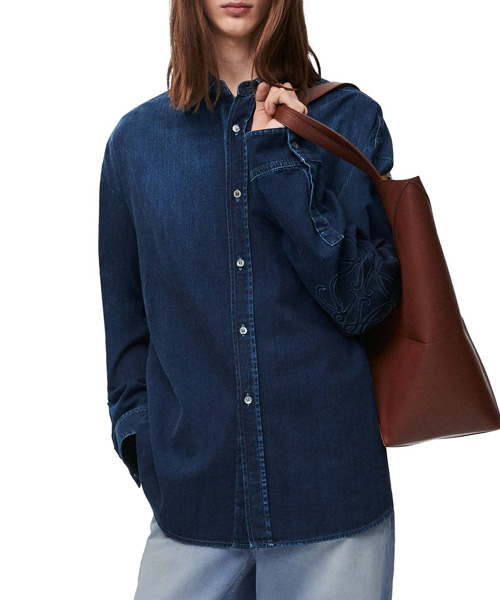 애너그램 워시드 인디고 데님 오버셔츠