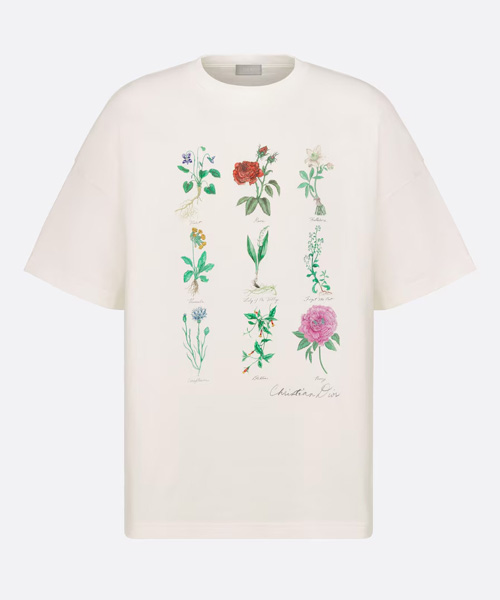 플라워 프린트 코튼 티셔츠