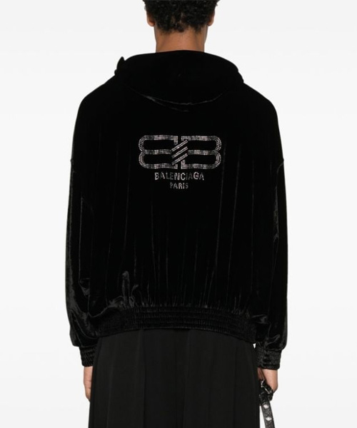 라인스톤 로고 지퍼 후드 자켓