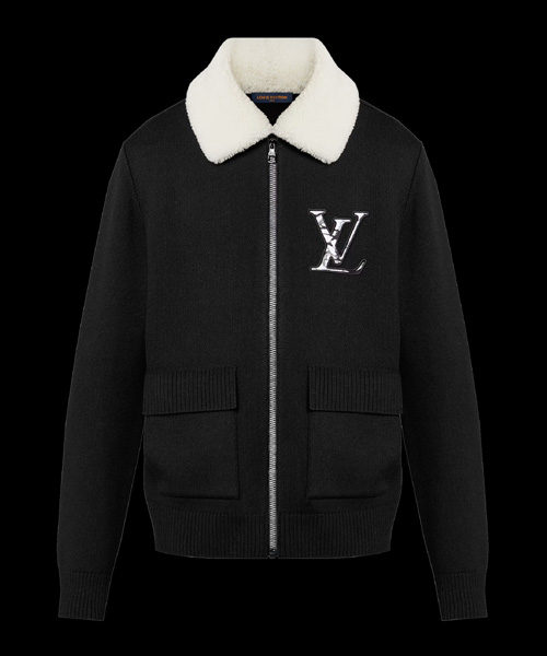 울 블루종 위드 시어링 칼라